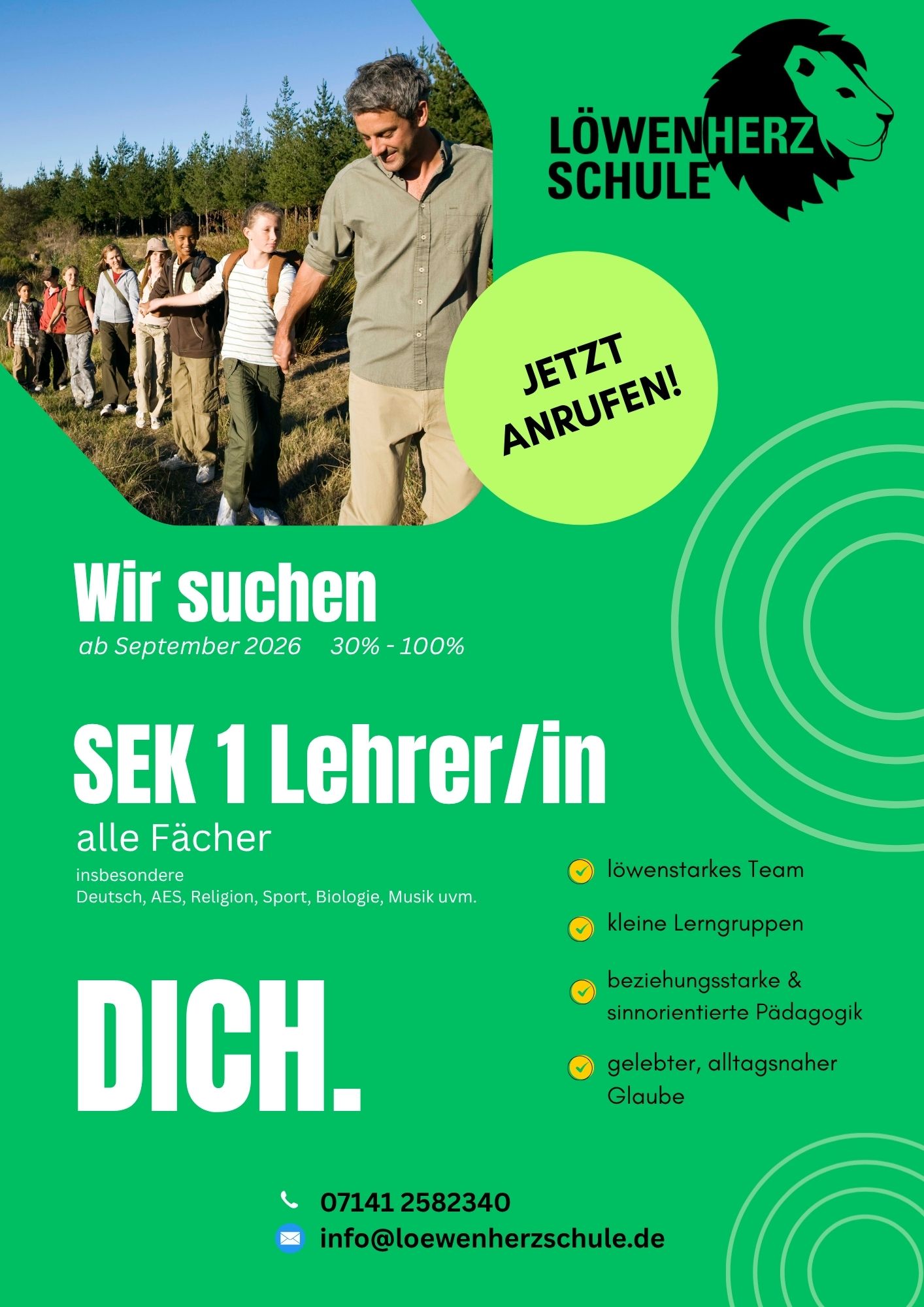 Stellenanzeige SEK 1 Löwenherzschule